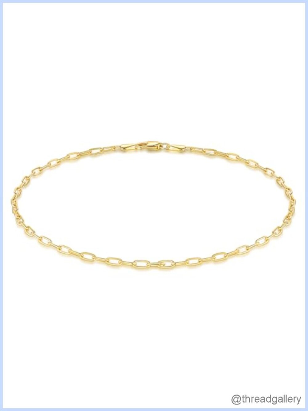 14K Gold Plated Anklet Paperclip Chain Adjustable Women's Ankle Bracelet
